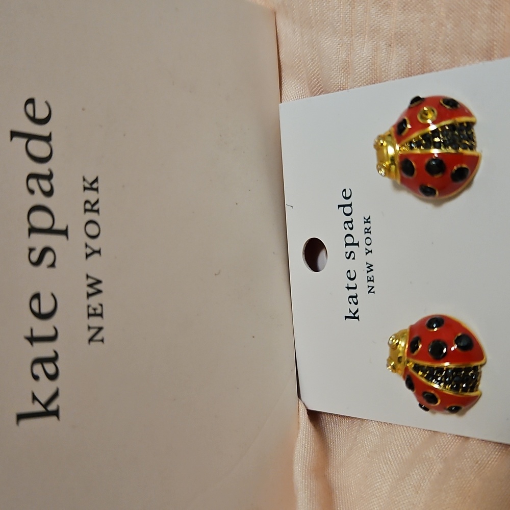 Kate Spade  Enamel Lady Bug Earringd NWT